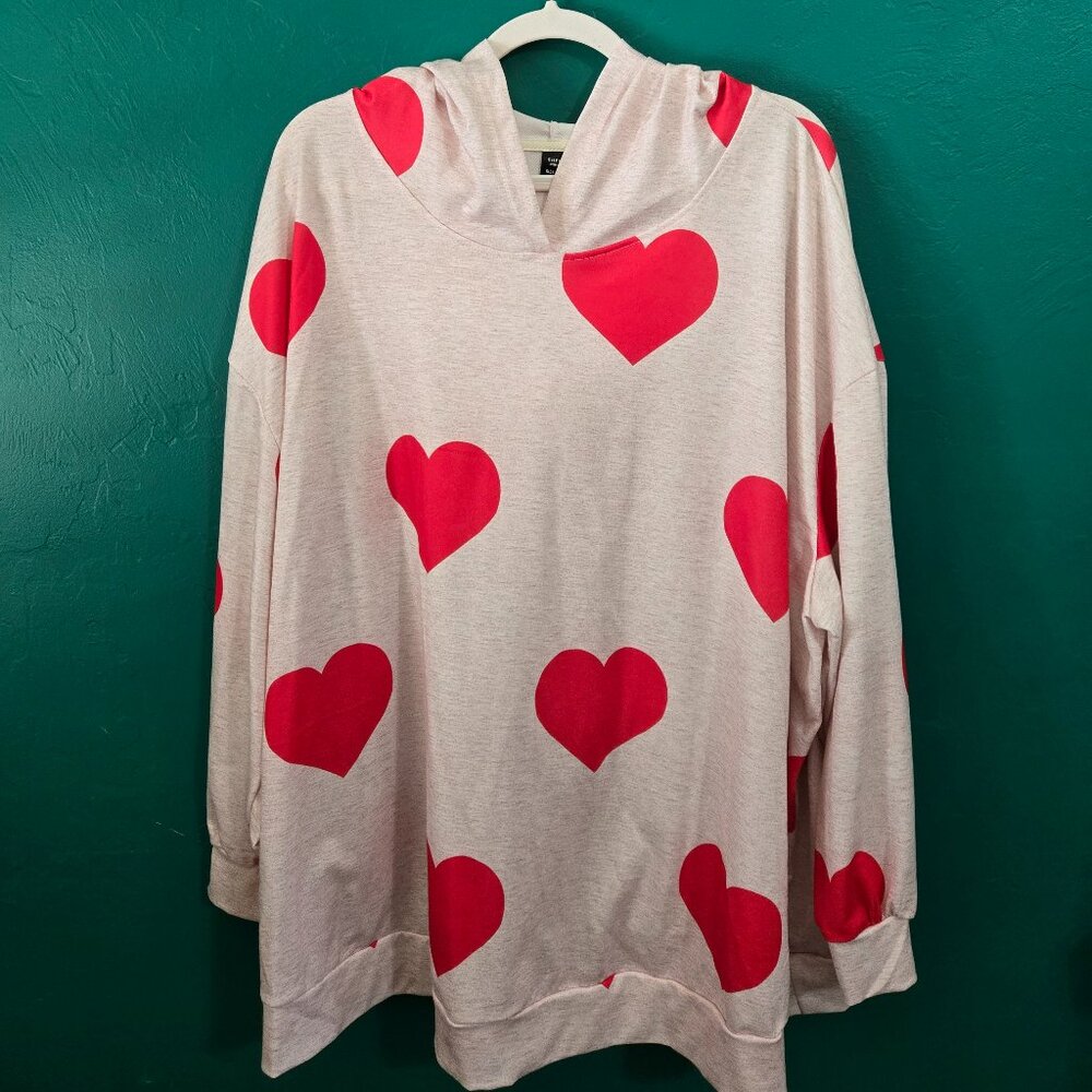 Shein Curve Valentine's Print Hoodie